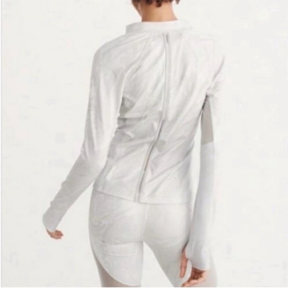 Abercrombie & Fitch 💮 mesh trim marble swirl athletic jacket m - Picture 2 of 5